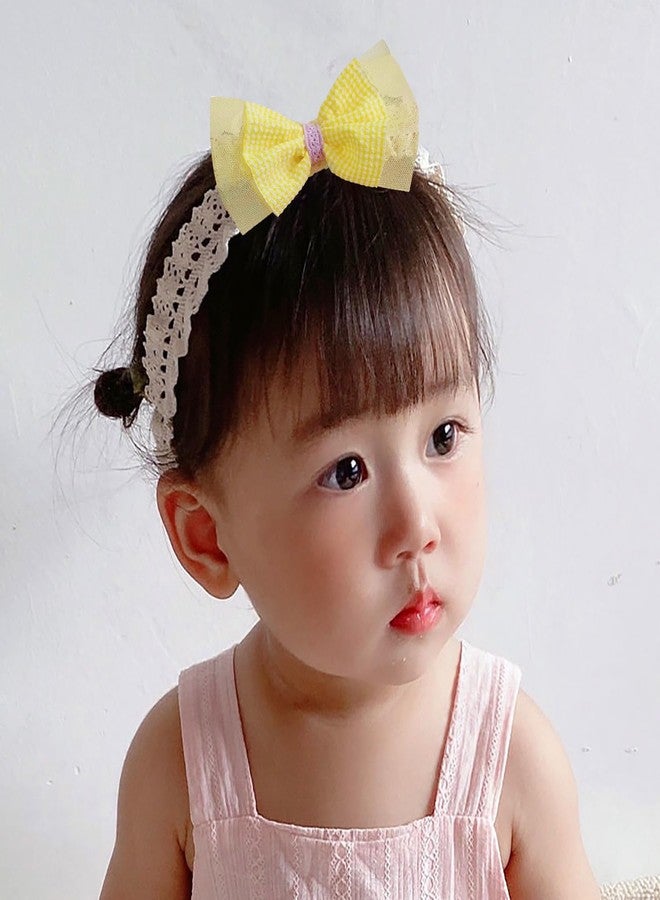 SYGA 3 Pcs Baby Girl Headband Soft Flower Bow Strechable Hairband Suitable For Newborns, Infants, Toddlers and Kids 0-3 Years(Color - 1019) - Image 4