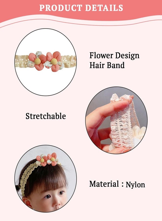 SYGA 3 Pcs Baby Girl Headband Soft Flower Bow Strechable Hairband Suitable For Newborns, Infants, Toddlers and Kids 0-3 Years(Color - 1019) - Image 3