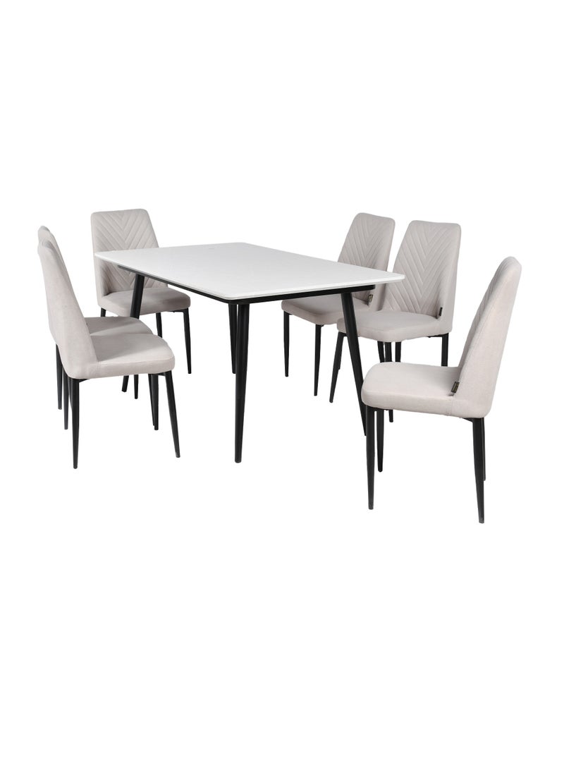 Wooden dining table with metal legs, 6 chairs - pzsku/ZC67CAC70B47690296646Z/45/_/1740221244/263ca8ea-a15d-4867-b96f-d8979b0a1dd0