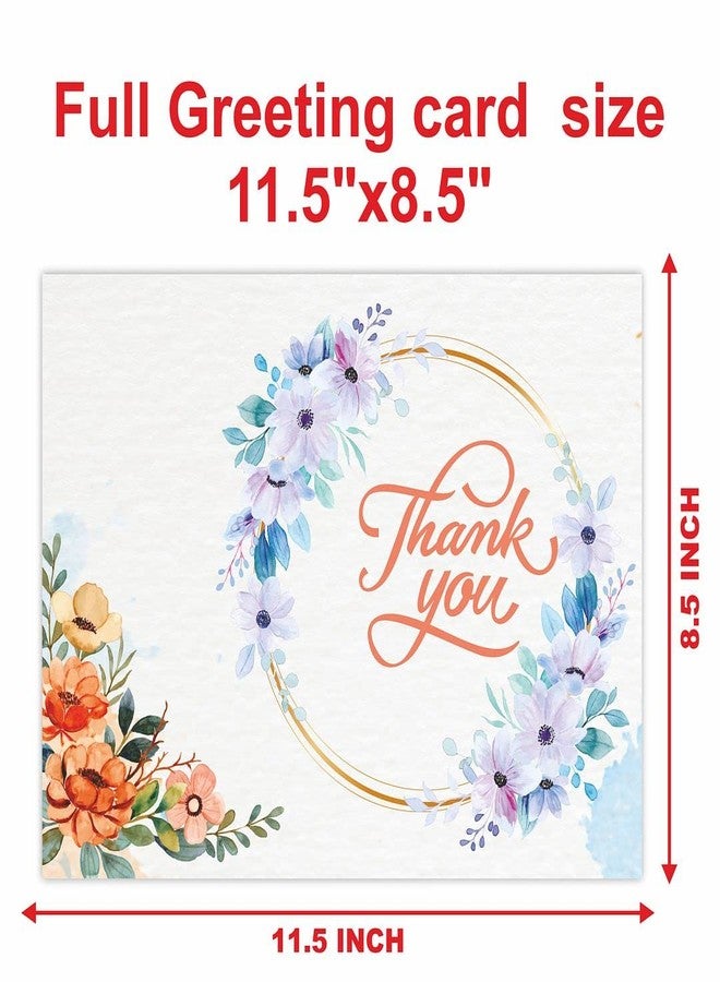 CVANU Thankyou Greeting Card Blank Notecard with Envelope (4pcs)(8.5x5.75inch)_C24 - Image 5