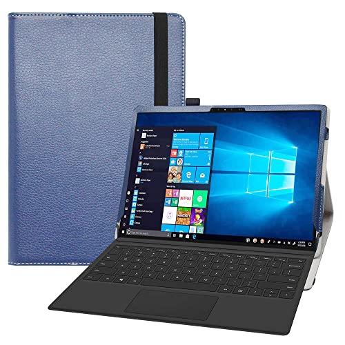 Bige for Latitude 7320 Detachable CasePU Leather Folio 2Folding Stand Cover for Dell Latitude 7000 7320 Detachable 13 2in1 2021 Tablet Not fit Other Dell LaptopDark Blue
