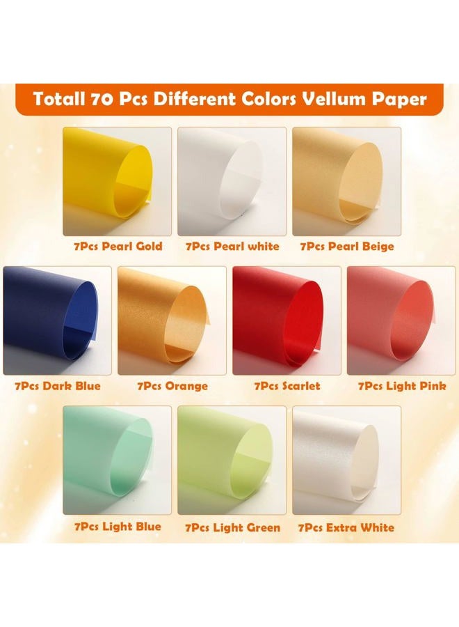 cridoz 70 Pcs Colored Vellum Translucent Paper 8.5 x 11 inches Tracing Vellum Paper for Greeting Card Invitation Overlays, Sketching Crafting Scrapbooking, Journaling, Lanterns Making - Image 5