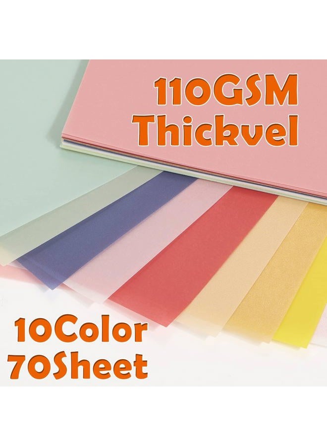 cridoz 70 Pcs Colored Vellum Translucent Paper 8.5 x 11 inches Tracing Vellum Paper for Greeting Card Invitation Overlays, Sketching Crafting Scrapbooking, Journaling, Lanterns Making - Image 4
