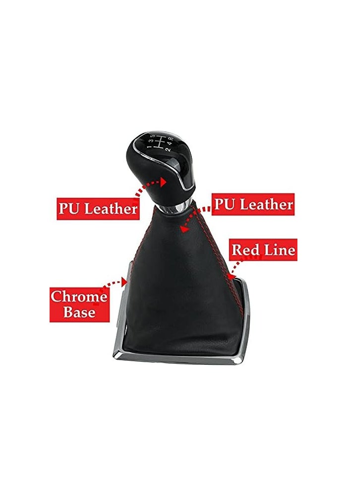 Yurefax 5 Speed Gear Stick Shift Knob with Dust Boot Cover - Image 4