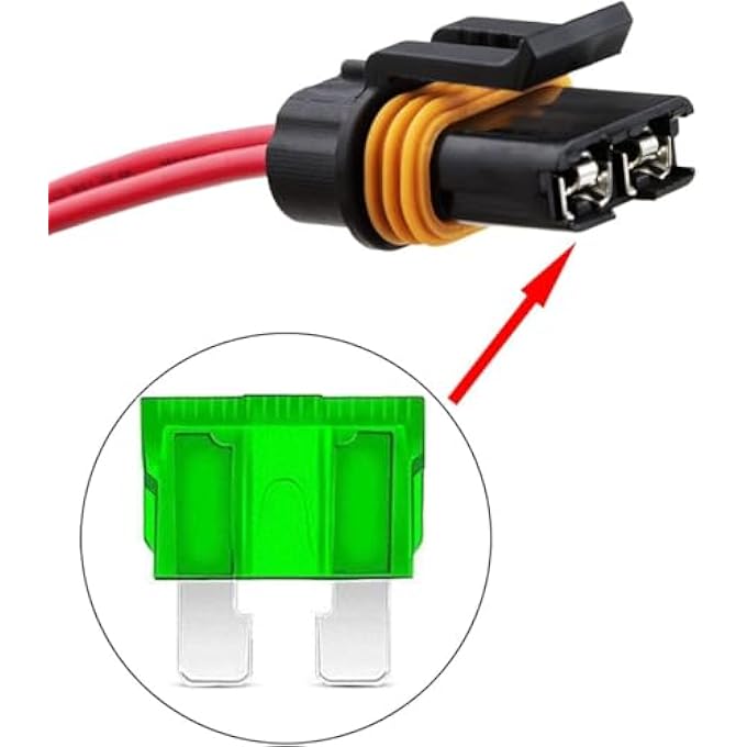 KASTWAVE Inline Fuse Holder Ip67 Waterproof 12Awg Gauge Wiring Harness AtcAto 20A30A Blade Fuse Holder For Heavy Duty Bus Power System Marine Vehicle2 Pack - Image 2