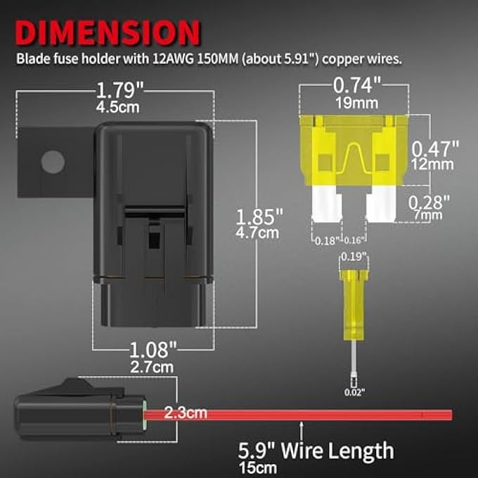 KASTWAVE Inline Fuse Holder Ip67 Waterproof 12Awg Gauge Wiring Harness AtcAto 20A30A Blade Fuse Holder For Heavy Duty Bus Power System Marine Vehicle2 Pack - Image 5