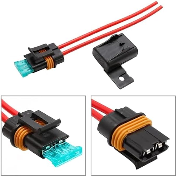 KASTWAVE Inline Fuse Holder Ip67 Waterproof 12Awg Gauge Wiring Harness AtcAto 20A30A Blade Fuse Holder For Heavy Duty Bus Power System Marine Vehicle2 Pack - Image 4