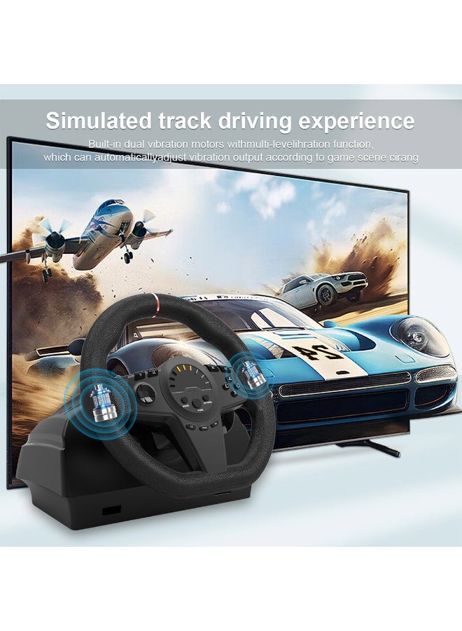 فلاشهوك عجلة قيادة سباق عالمية 270 درجة مع دواسات استشعار هول وشاشة LED لأجهزة الكمبيوتر والبلايستيشن وإكس بوكس - محاكي سيارة مع ردود فعل اهتزازية وحساسية قابلة للتعديل - Image 2