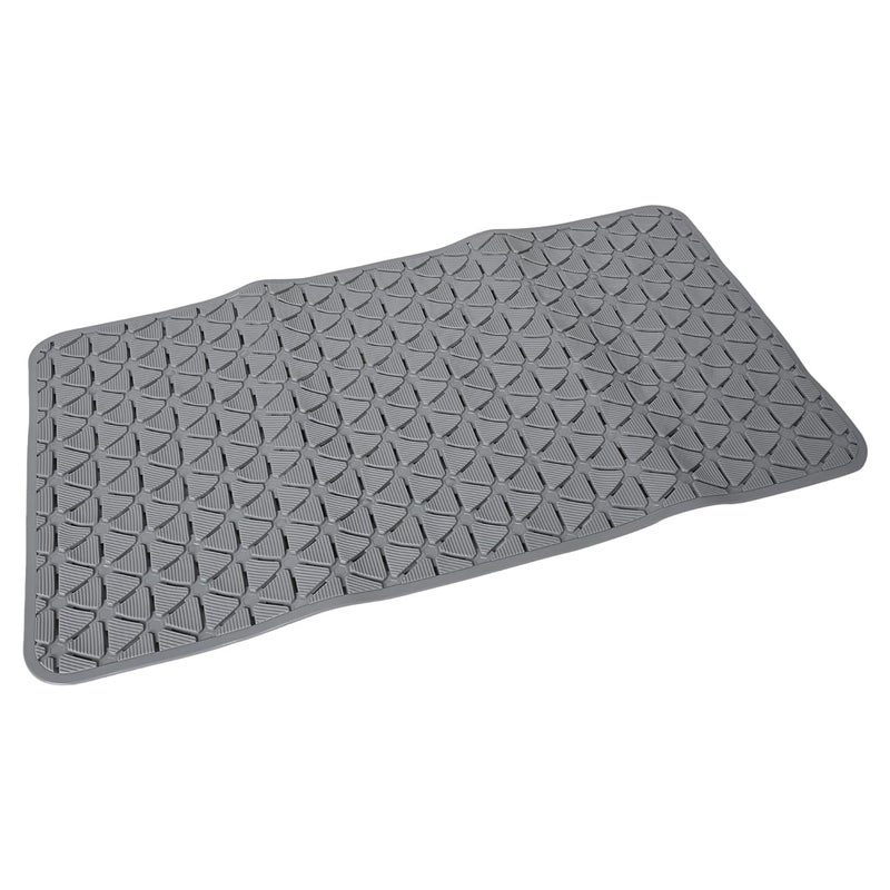 DHAVAL PVC Shower Mat with Suction Cups and Drain Holes Non Slip Plastic Bath Mat of PVC Rubber Shower mats for Floor Mat Mats for Walkin Showers Mats Grey - Image 1