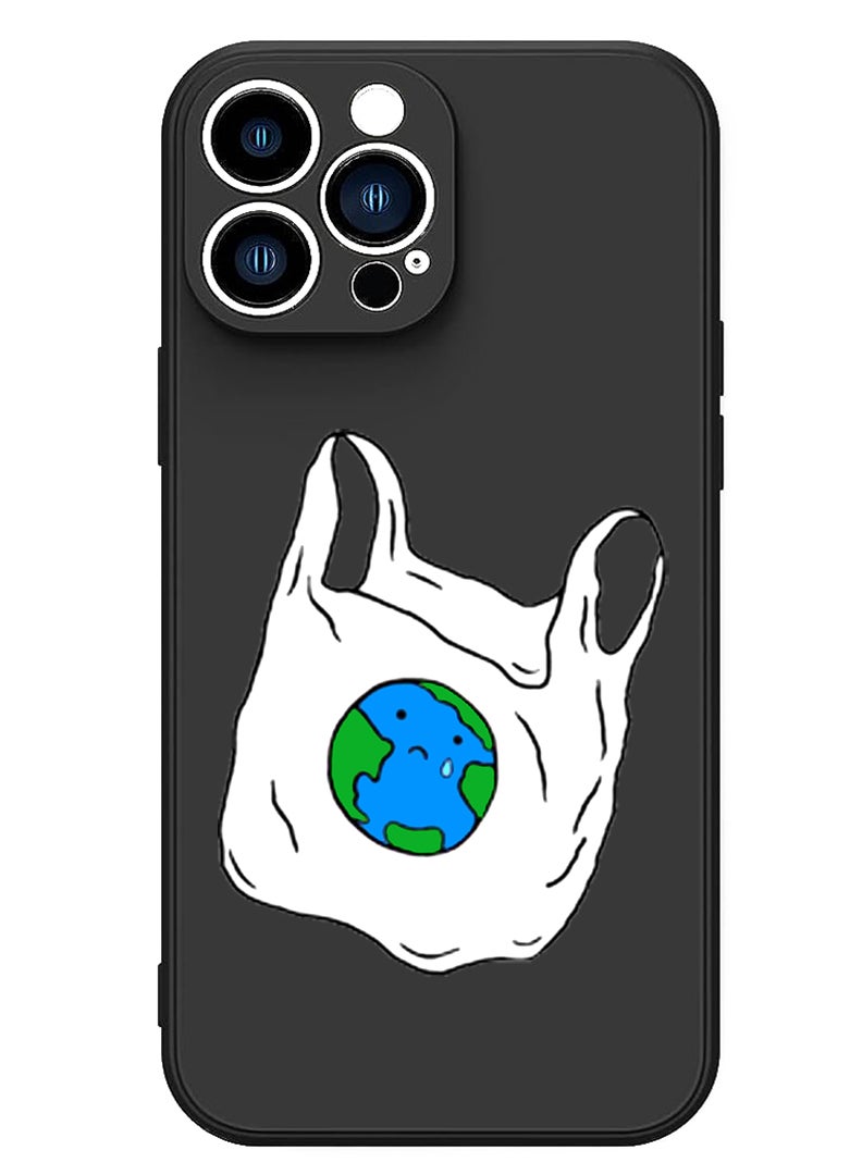 Theodor Protective Slim Fit Case Liquid Silicone Cover with Full Body Protection Anti-Scratch Shockproof Case For iPhone 13 Pro Max Black  - No prob llama  - Image 1