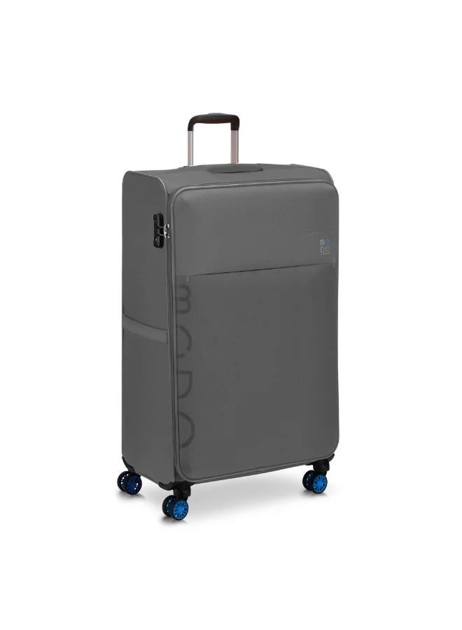 Modo By Roncato Modo Fabric Trolley 3-Piece Luggage Set 42363/3P Soft Suitcase Set with TSA Lock & 4 Double Spinner Wheels (S, M, L)