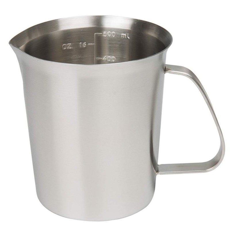 GRSPEHS Measuring Cup Stainless Steel Measuring Cup 16 Ounce 05 Liter 2 Cup Milk Frothing Pitcher Steaming Pitcher Milk Frothing Cup Jug with Marking with Handle for Espresso Machines Latte Art 