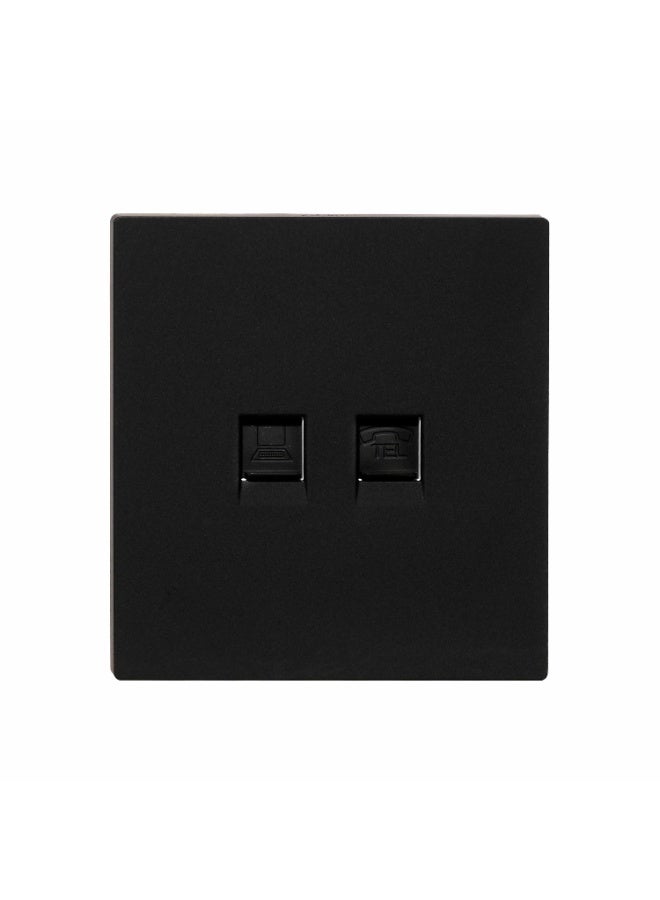 Donmarco Double Computer Socket (RJ45/CAT6) – Ultra Thin Glass, Fire-Resistant Electric Outlet , 15-Year Warranty , Dual High-Speed Connectivity Ports (Matt Black)  - Image 4