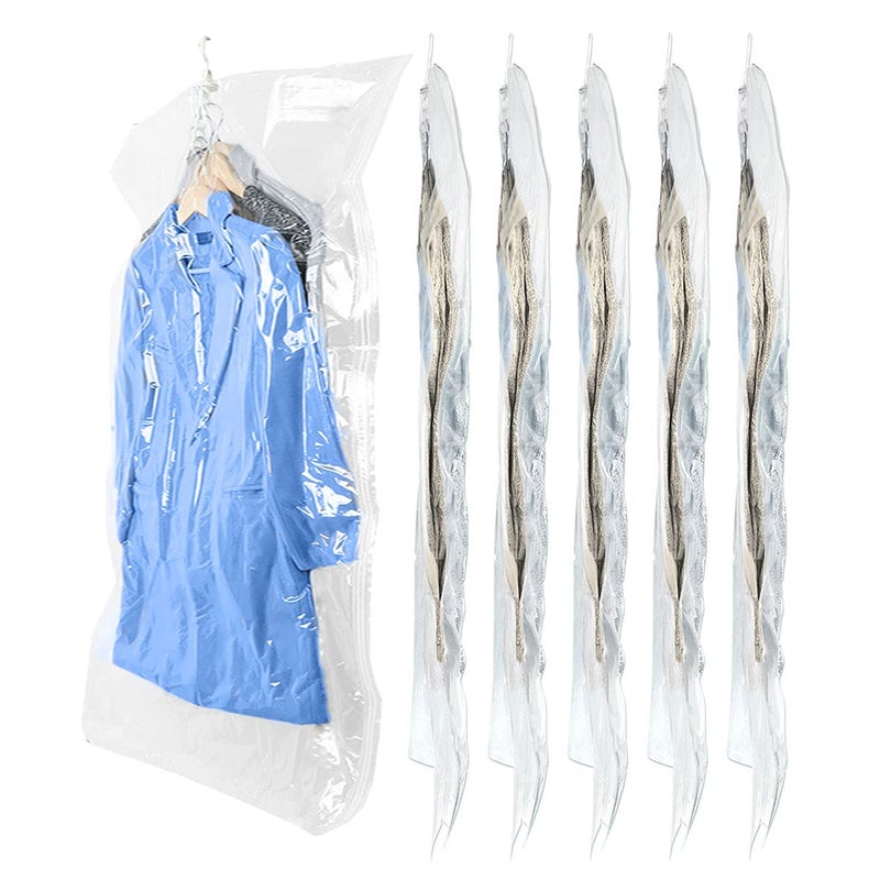Glorystage Glorystage Hanging Vacuum Storage Bags 6 Pack Space Saver Vacuum Sealer Bags for Clothes 531x276 inch Jumbo Garment Protector Cover for Winter Coat Dress Out of Season Clothes Reusable Airtight