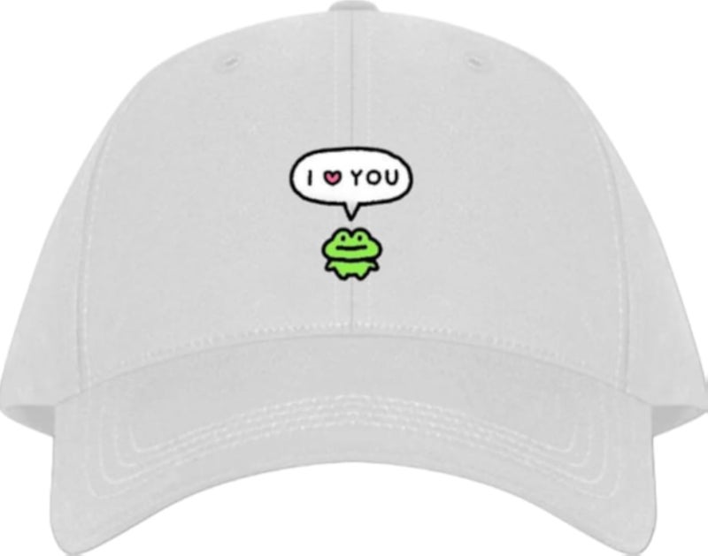 Frog Plain unisex baseball cap White 25