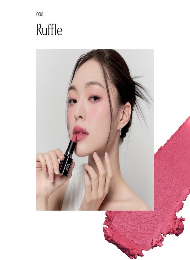 MUZIGAE MANSION Moodwear Blur Lip Stick - Soft Blurring Tint, Long-Lasting Hydrating, Waterproof K-Beauty - MLBB & Bold Red Shades (Sleek Metallic Design) (Soft Matte Blurring Effect) (006 RUFFLE) - Image 5