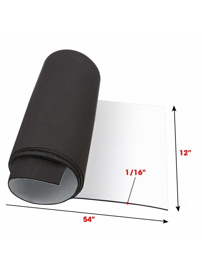 Dualplex Neoprene Sponge Foam Rubber Roll Adhesive, 12x54 Inches X 1/16" Thick, Perfect Cosplay Padding, DIY Project Sheet - Easy Cut Adhesive Multi-Function Soundproof Rubber Foam Sheet - Image 2