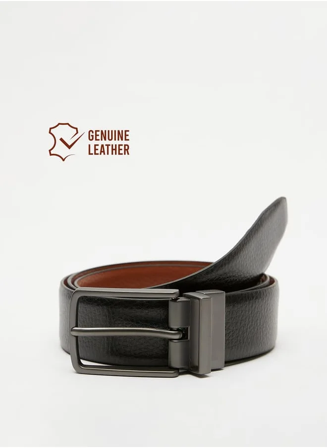 DUCHINI Men's Solid Waist Belt with Pin Buckle Closure