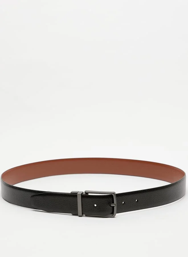 DUCHINI Men's Solid Waist Belt with Pin Buckle Closure