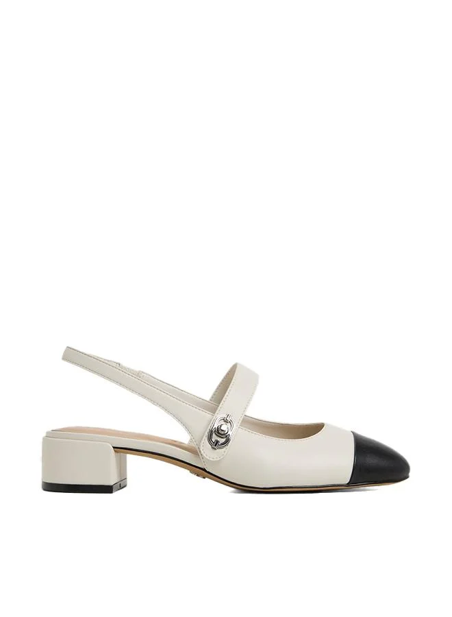Agathe Ladies White Heeled Shoes