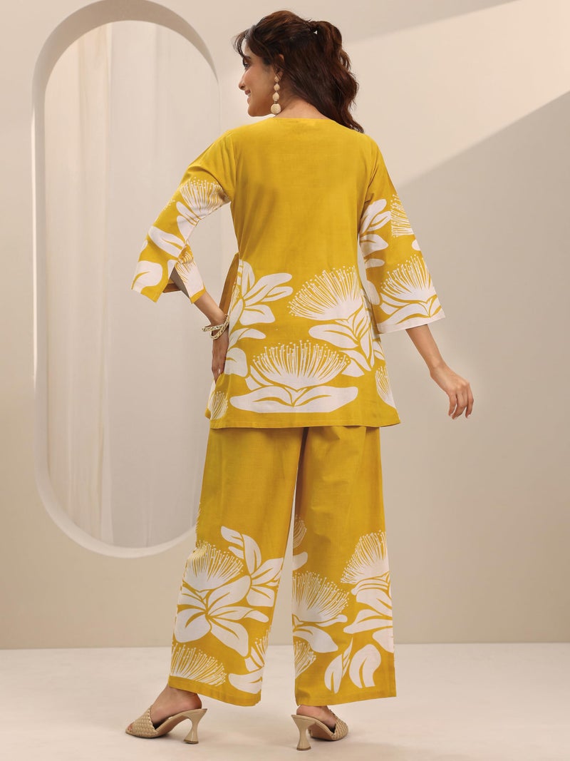 Libas Yellow Printed Cotton Co (Ords Co (ords set for Women (400633HS) - Image 4