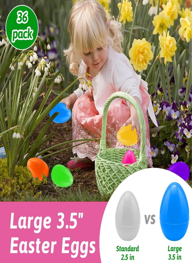 ZMCINER 36 PCS 3.55” Plastic Easter Eggs Fillable Plastic Easter Eggs Bulk Colorful Bright Easter Eggs Empty Perfect for Easter Egg Hunt, Easter Basket Stuffers, Easter Party Favor, Classroom Prize - Image 2