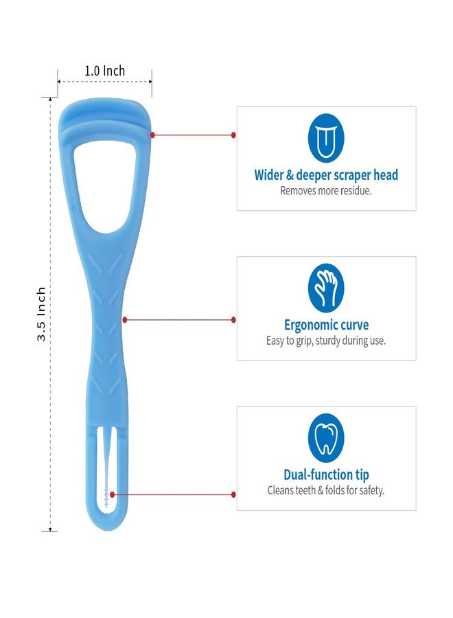 DanTicy Tongue Cleaner, Tongue Scraper, Disposable, Plastic Scraper, Clean Tongue, Promote Fresh Breath, Includes Safe Fold- Back Tooth Pick, 100 Count - Image 2