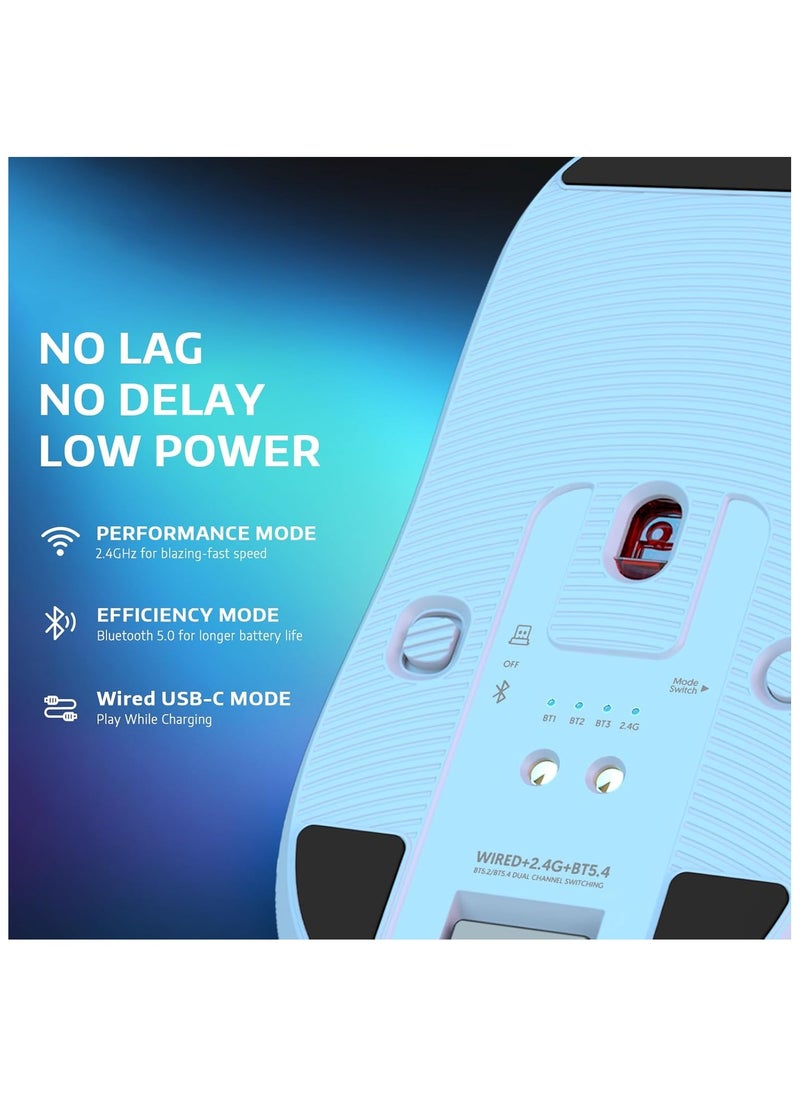 Attack Shark - ATTACK SHARK X6 49g Superlight Wireless Gaming Mouse with Magnetic RGB Charging Dock,BT/2.4GHz Wireless/Wired Mouse,PixArt PAW3395 Sensor, 26000DPI, Griptape, 200Hrs Battery for Win/Mac (White) - Image 1