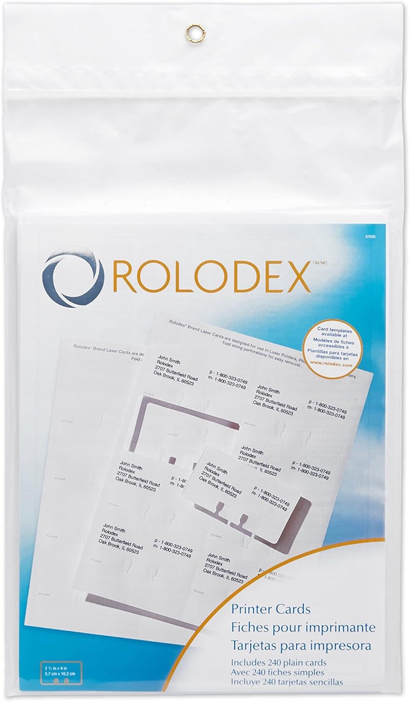 Rolodex Printable Business Cards for Rotary Business Card File 240 (67620) - Image 1