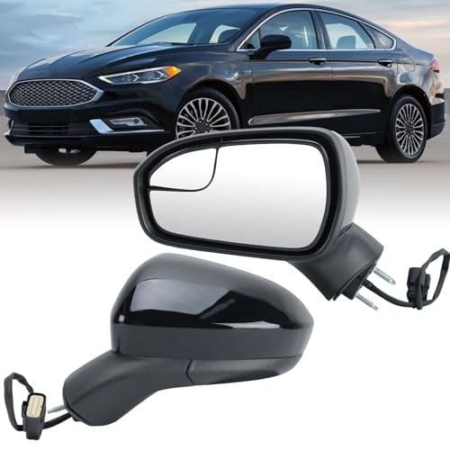 Clidr Driver Side Mirror Compatible with 2016 2017 2018 2019 2020 2021 2022 Ford Fusion Non-Heated Manual Folding Rear View Mirror Replace FS7Z-17683-B Black 3 Pins - Image 1