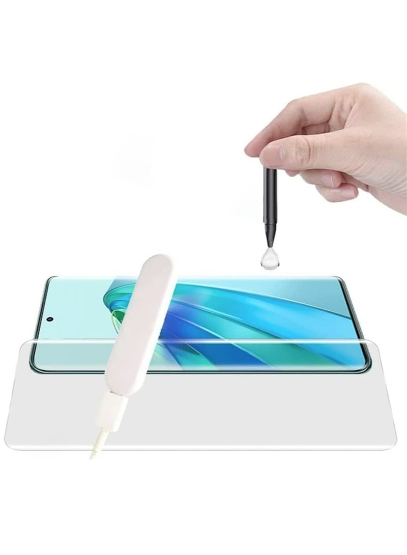 DUSALA Honor X9a Screen Protector Full Glue Edge to edge 3D Curved Tempered Glass Fingerprint Compatible Anti Scratch 9H hardness for Honor X9a (UV Glass) - Image 2