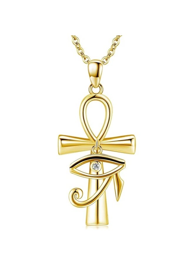 Luxuria Eye of Horus Ankh pendant plated with 18-karat gold - Image 1