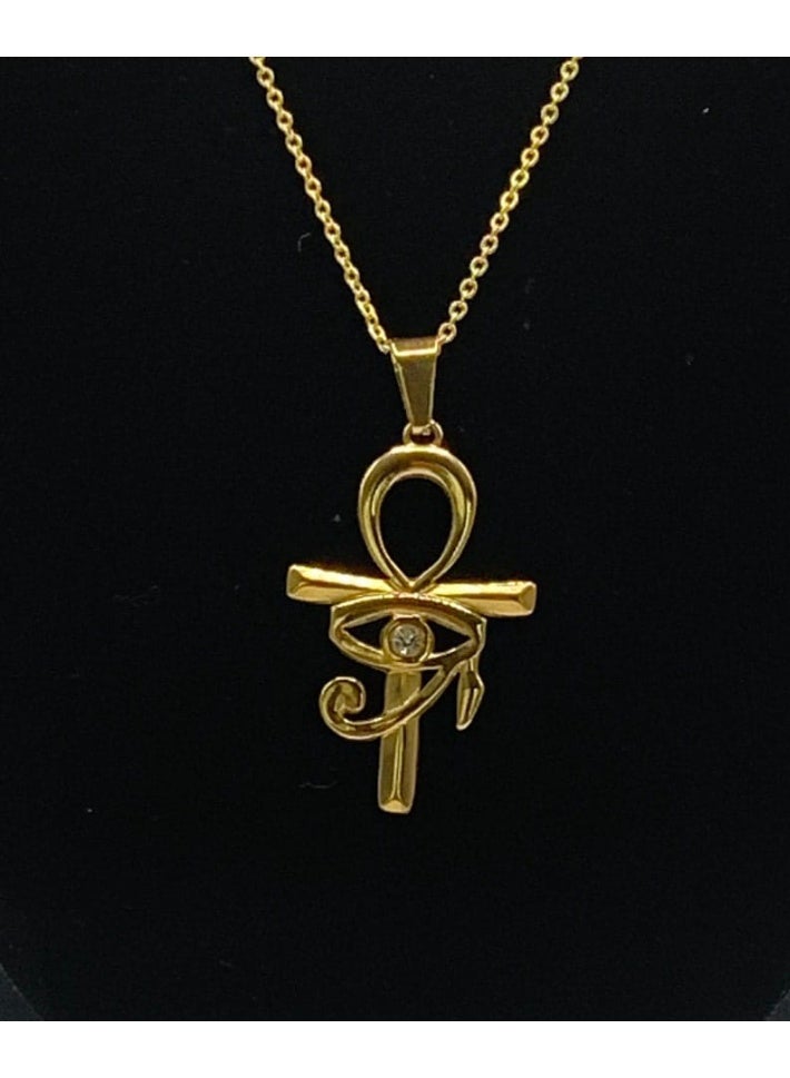 Luxuria Eye of Horus Ankh pendant plated with 18-karat gold - Image 4