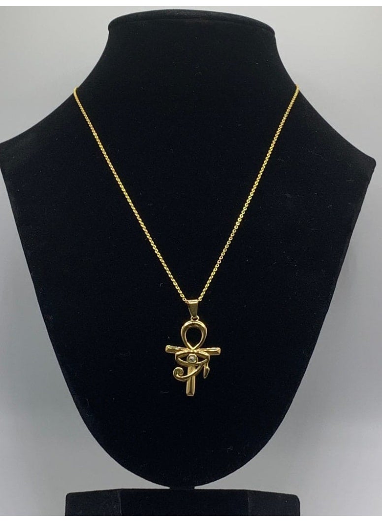 Luxuria Eye of Horus Ankh pendant plated with 18-karat gold - Image 5