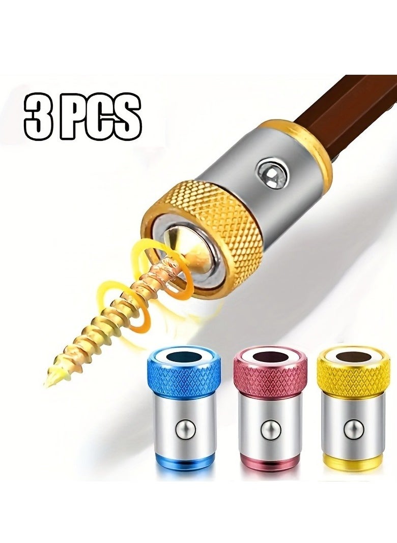 Generic - 3pcs Universal 1/4 Screwdriver Bit Magnetic Ring, Upgraded Magnetizer Screw Removable Suitable for Screwdriver and Electric Drill, Universal Magnetic Screw Ring Drill Bit Magnetizer Ring - Image 1