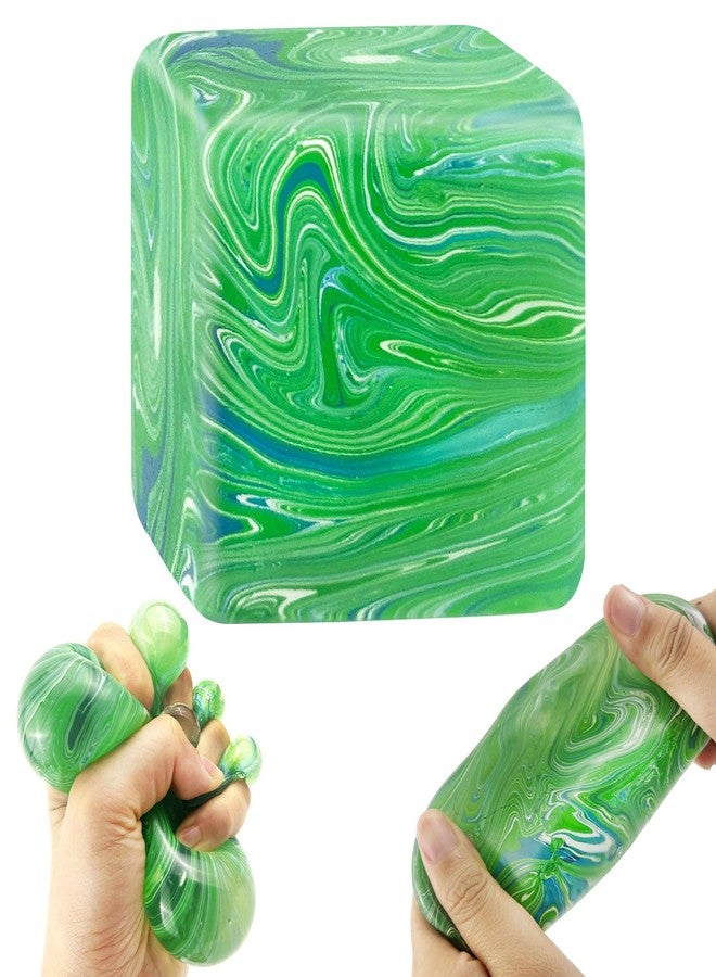 YVBBHE Fidget Cube Squishy Toys , Squeeze Stress Balls for Kids, Adults Squishies Anxiety Relief Maltose Ball, Ice Squishys Sugar Sensory Toy for ADHD Autism, Novel Design Colorful Fidgets Cubes (Green) - Image 1