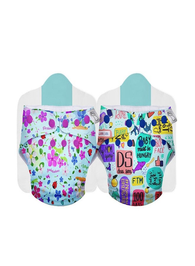 Superbottoms NEW UNO Freesize Cloth Diaper Set of 2| Cloth diaper for babies 3M to 3Y | Washable & Reusable cloth diaper | Comes with cloth diaper insert | 2 Diaper and 2 Organic cotton Soaker - Image 1