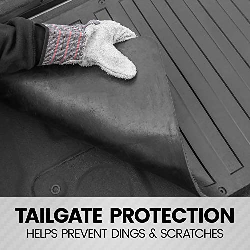 BDK-MT-600A Heavy-Duty Utility Truck Bed Tailgate Mat, 60" x 19.5" – Extra Thick Rubber Cargo Liner for Pickup Trucks with Universal Trim-to-Fit Design - Black - Image 5
