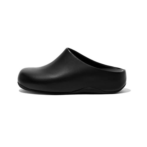 FitFlop Women's Shuv Leather Clog,Black,9 M US - Image 1