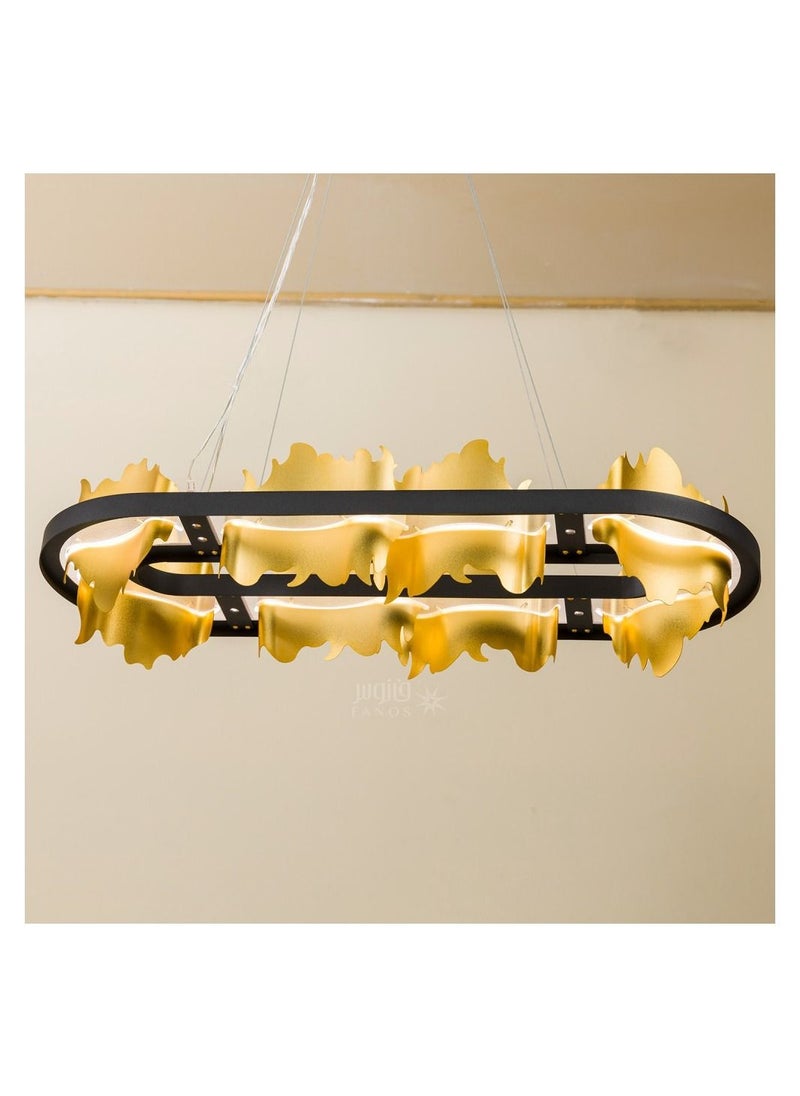 UCANDLE Modern golden chandelier from Youcandle, long oval black frame, modern ceiling lighting with multiple degrees of illumination, suitable for large councils, salons, reception rooms, bedrooms  - Image 3