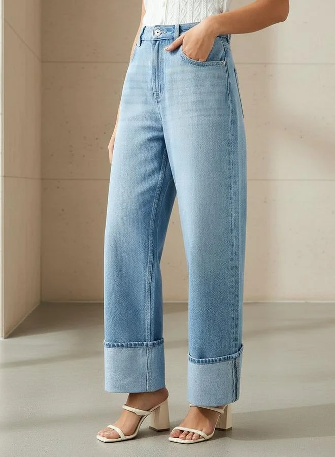 Turn-Up Hem Jeans