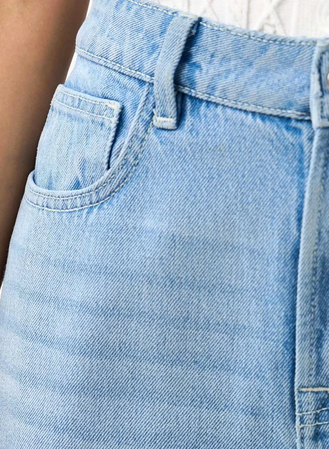 Splash FAV BLUE Turn-Up Hem Jeans for Women | Best Price UAE