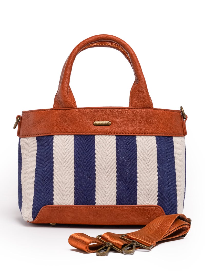 David Jones- Striped all season women tote bag model cm7041-1- Summer bag wearable in two styles-beach and vacation bag for all women and girls - Image 1