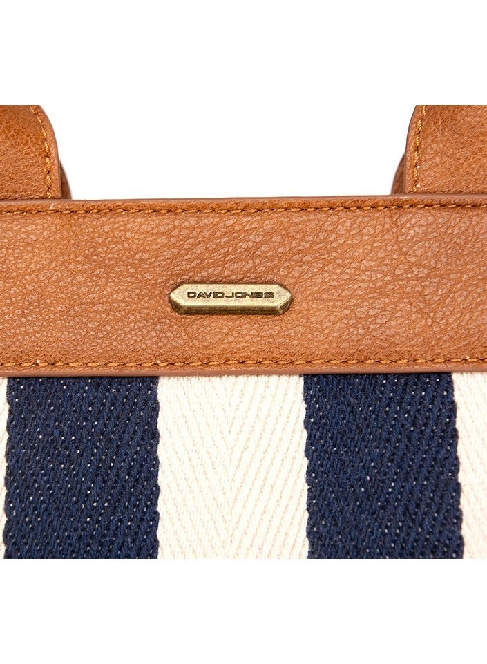 David Jones- Striped all season women tote bag model cm7041-1- Summer bag wearable in two styles-beach and vacation bag for all women and girls - Image 4