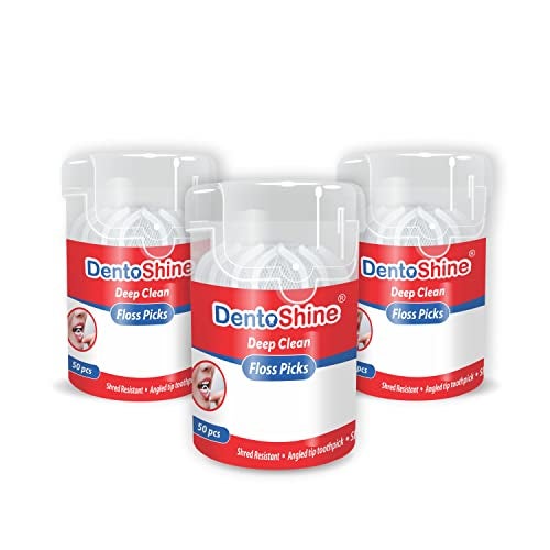 DentoShine Deep Clean Floss Picks - 50 ct CAN (Pack of 3) - Image 1