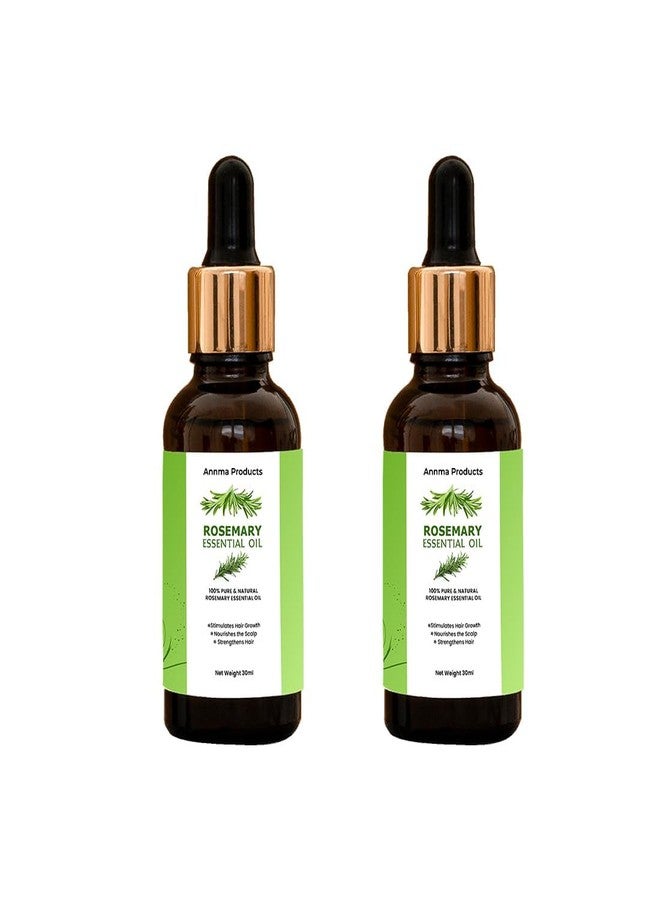 Annma Products منتجات آنما® زيت إكليل الجبل العطري 30 مل (عبوة من قطعتين) | زيت إكليل الجبل نقي وطبيعي 100% للعناية بالشعر، وتغذية فروة الرأس، ولمعان صحي، والاستخدام اليومي للعلاج العطري - Image 1