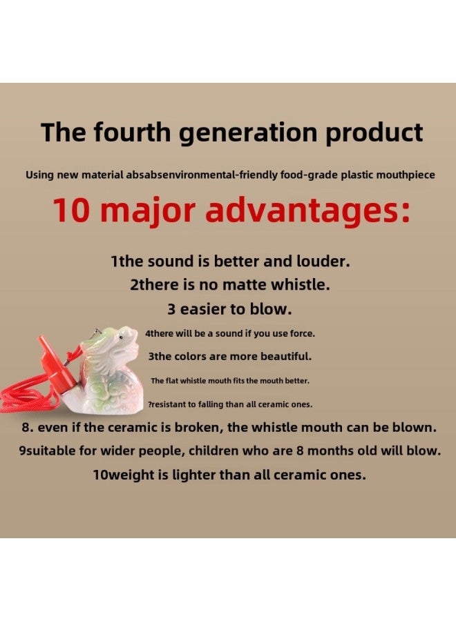 Zodiac Water Whistle Ceramic With Plastic Whistle Whistle Kindergarten Children's Toys Scenic Spot Stall Wholesale-Specifications:Bull Belt Rope  - Image 3