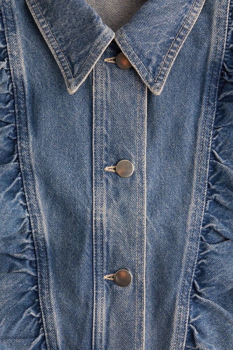 H&M Frill-trimmed denim jacket