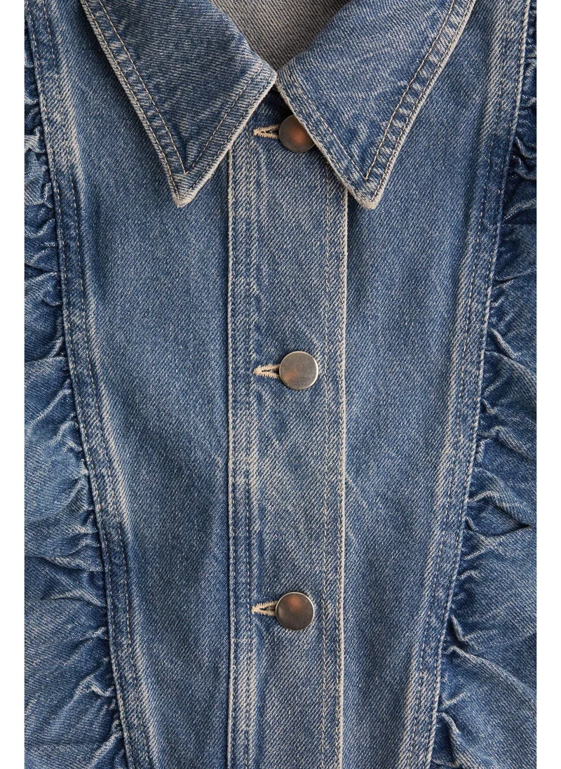 H&M Frill-trimmed denim jacket
