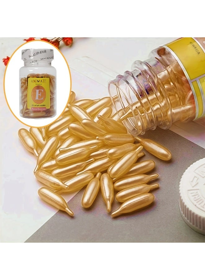 60Pcs Vitamin E & Glycerin Moisturizing Capsules - Hypoallergenic, All Skin Types, Deep Hydration & Nourishment - Fast-Absorbing, Non-Greasy, Restores Suppleness